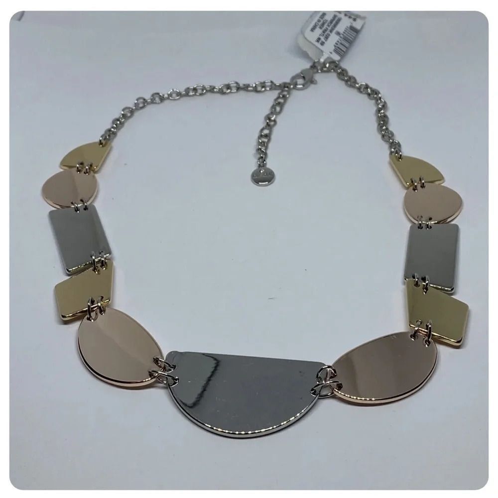 Alfani Necklace silver gold and bronze statement necklace nwt - Picture 4 of 9